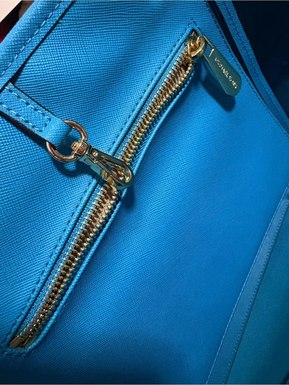 Brand new Michael Kors Turquoise and White Striped Tote